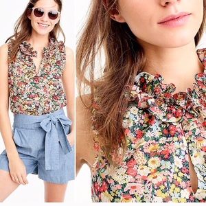 J Crew Liberty Ruffled Popover in Thorpe Floral